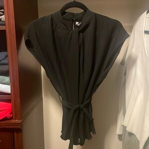 Zara black ribbed blouse